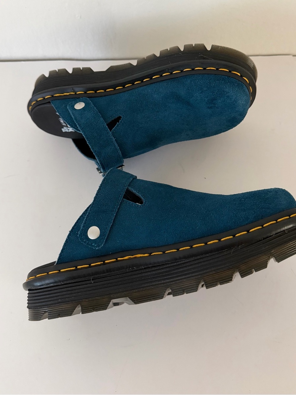 Dr Martens ZEBZAG Suede Slingback Platform Mules Neptune Blue (UNISEX) - Picture 6 of 7